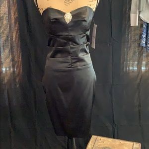 Atria Black Strapless Cocktail Dress